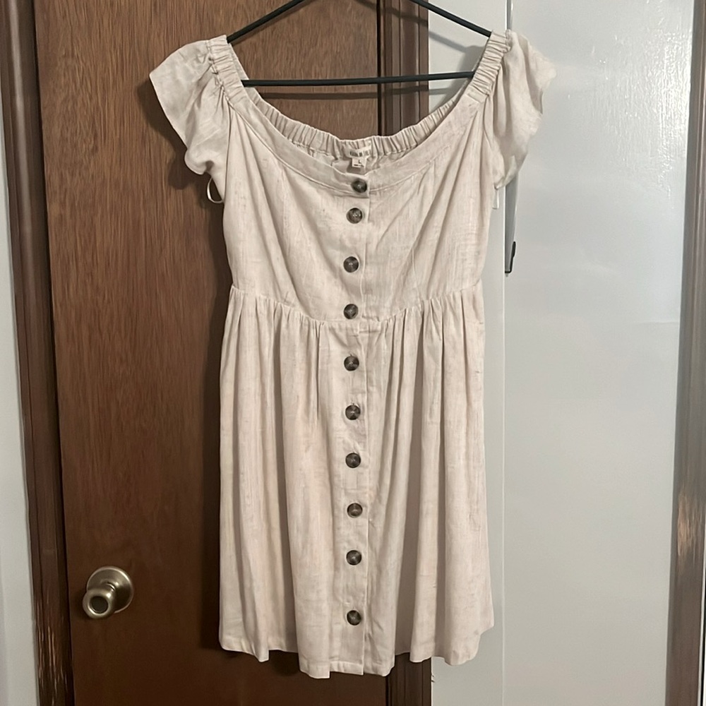 Cream Buttoned Down Sundress